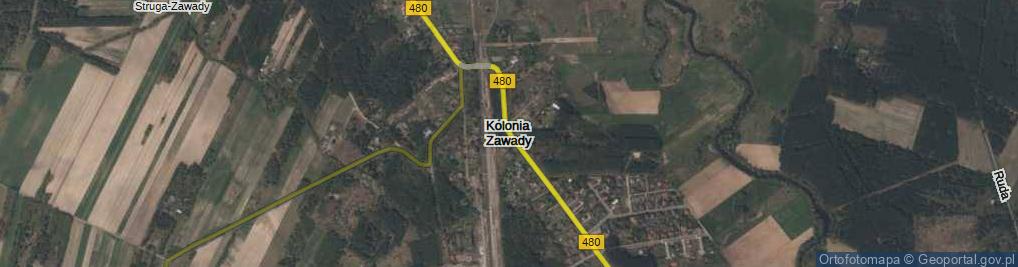 Zdjęcie satelitarne Kolonia Zawady ul.